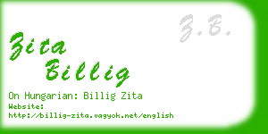 zita billig business card